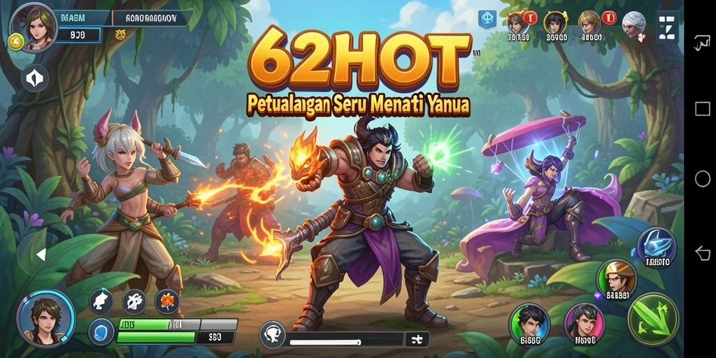 Tampilan gameplay seru dari 62HOT di dalam petualangan yang menantang.