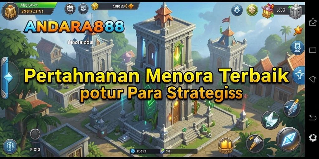 Tampilan gameplay menara pertahanan yang menegangkan di ANDARA88.