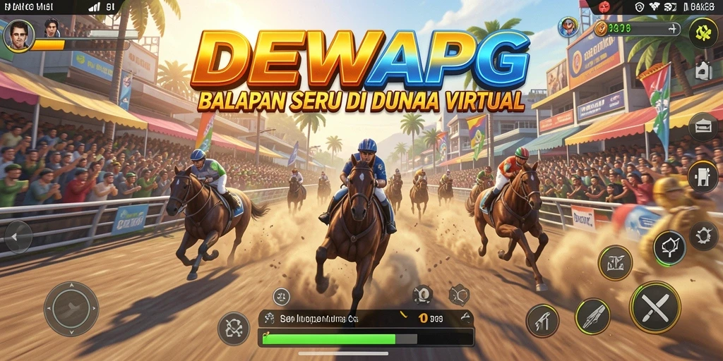 Tampilan gameplay DEWAPG yang mendebarkan saat balapan.