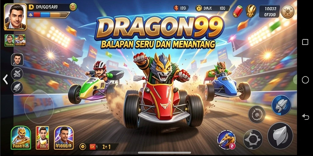 Tampilan mendebarkan balapan seru di DRAGON99.