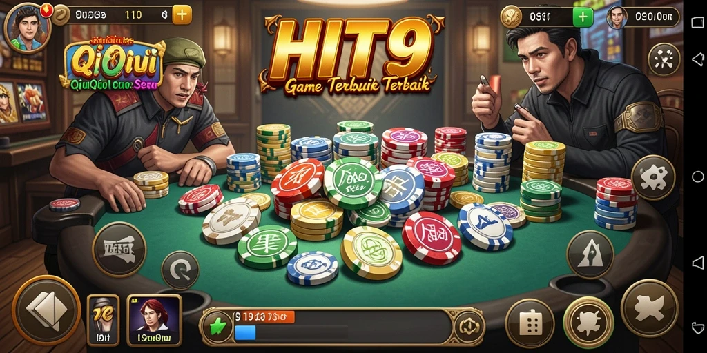 Tampilan seru gameplay HIT9 QiuQiu dengan kartu dan strategi.