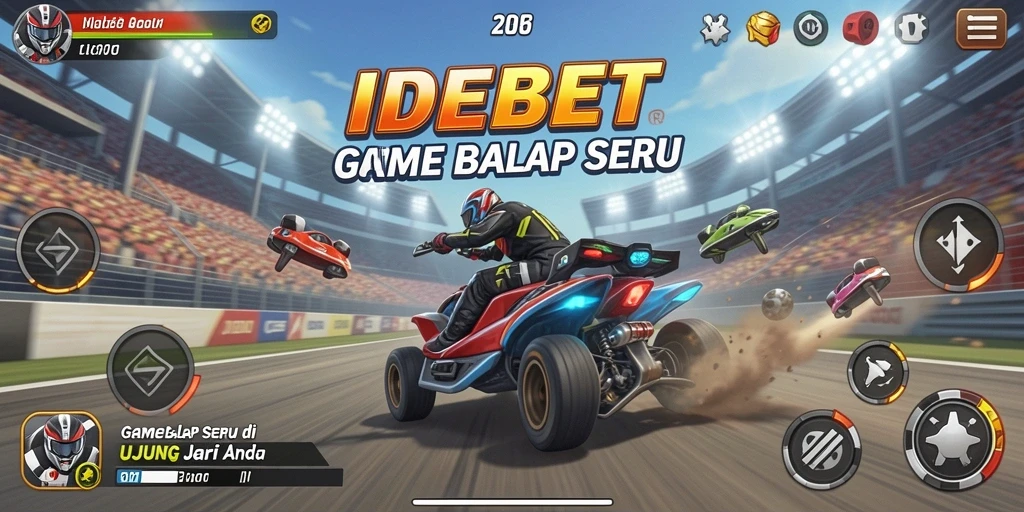 Tampilan gameplay seru balapan di IDEBET.