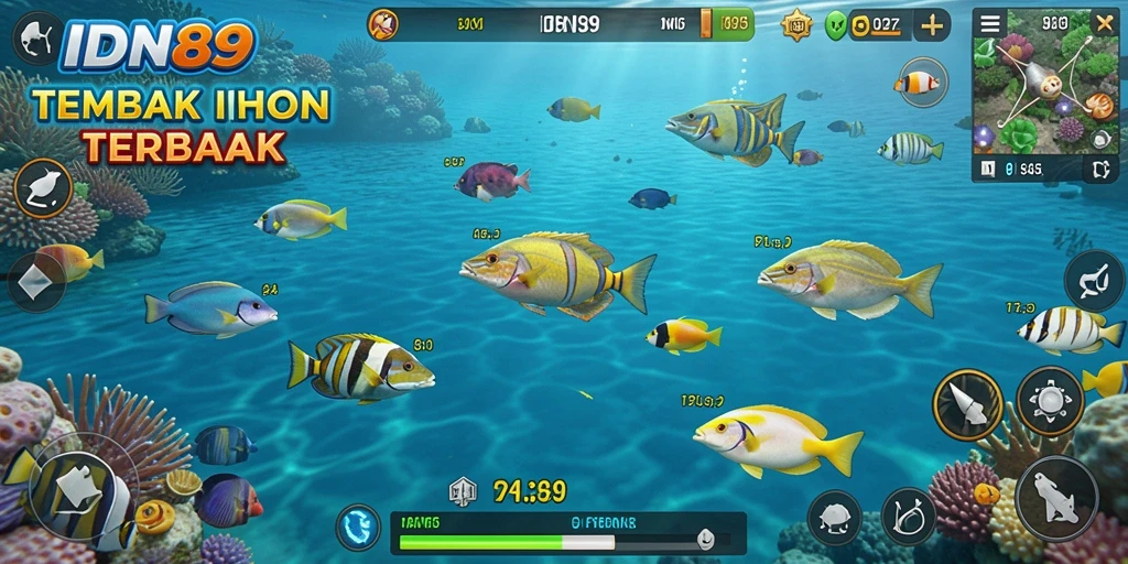Screenshot menampilkan aksi seru Tembak Ikan dalam IDN89.