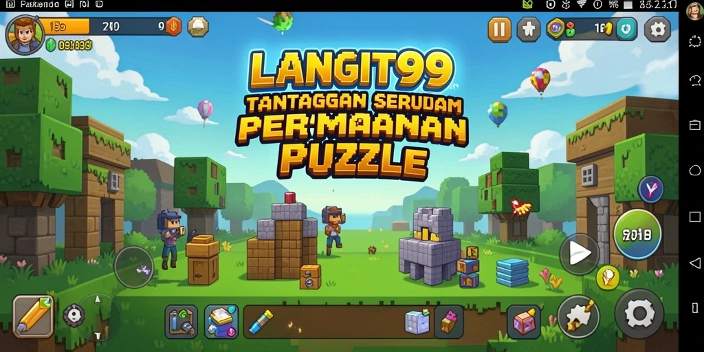 Tangkapan layar LANGIT99 menampilkan gameplay seru dalam menyusun puzzle.