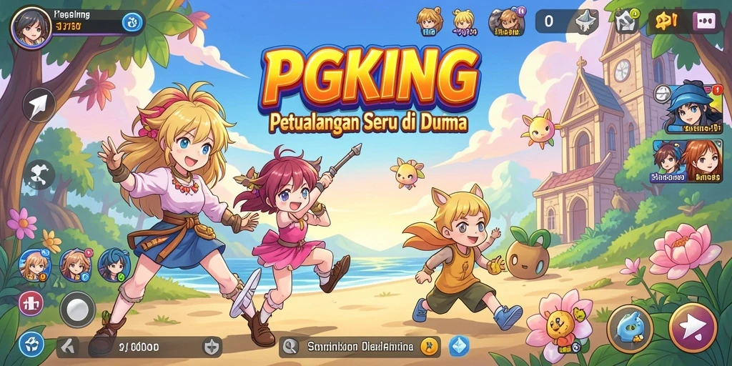 Screenshot PGKING menampilkan aksi karakter anime dalam pertempuran epik.