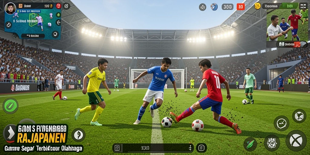 Tampilan gameplay mendebarkan di RAJAPANEN saat tim bersaing di lapangan.