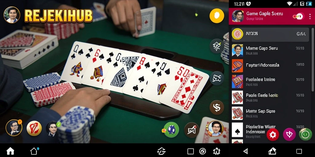Screenshot gameplay seru dari REJEKIHUB menampilkan momen bermain Gaple.