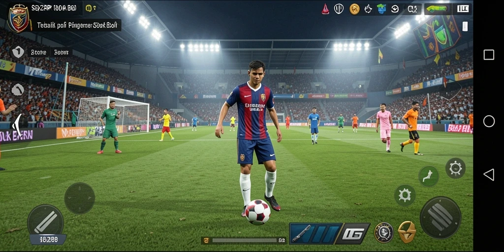 Screenshot gameplay RP62RP menampilkan aksi seru dalam sepak bola.