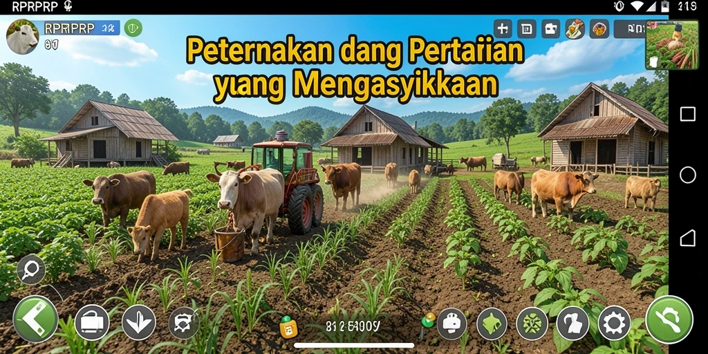 Tangkapan layar gameplay <strong>RPRPRP</strong> menunjukkan aktivitas bertani yang menarik.