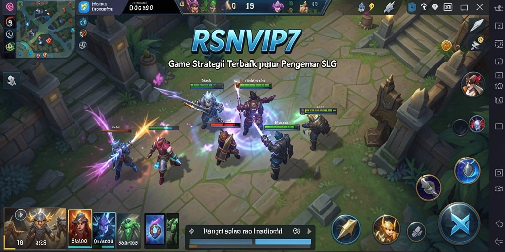 Screenshot utama RSNVIP7 menampilkan aksi pertempuran yang seru dalam gameplay SLG.