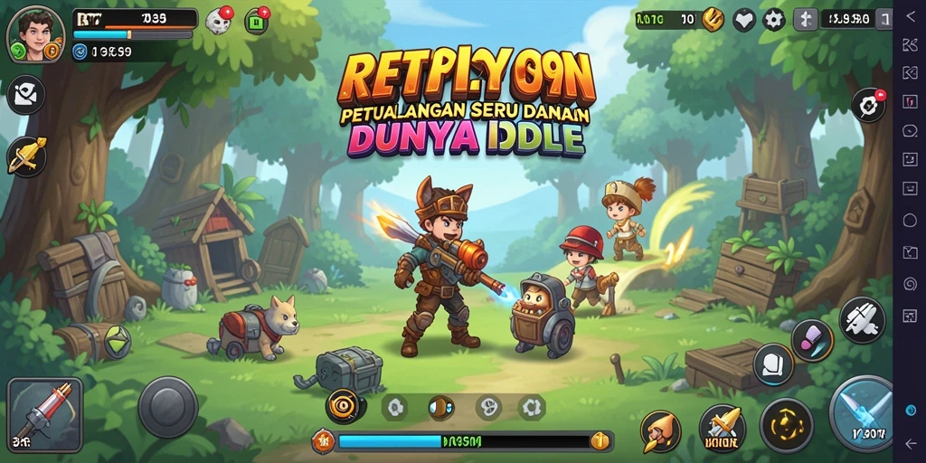 Tampilan gameplay RT99 yang menunjukkan pengumpulan sumber daya otomatis.