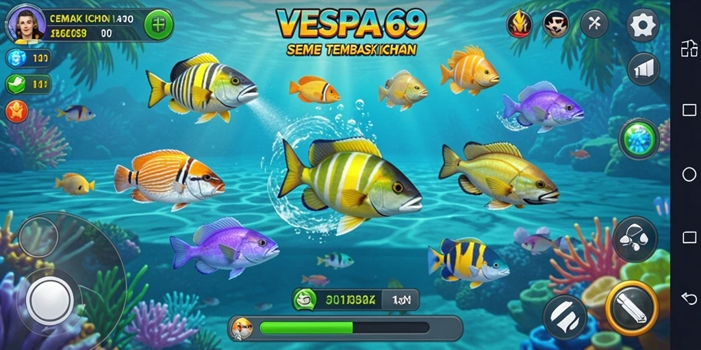 Tampilan gameplay VESPA69 yang seru dan penuh warna.
